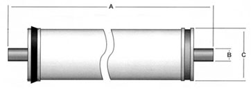 Мембранные элементы SUEZ AG / AG HR диаметром 2,5" и 4" габаритные размеры