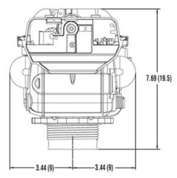 Autotrol 263 и 268 размеры клапана в дюймах (см) вид спереди